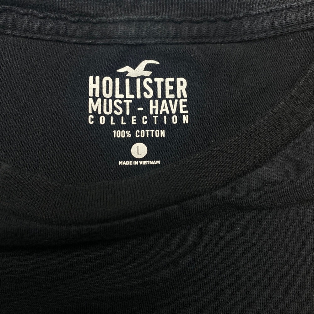 Hollister Tshirt Mens Large Must-Have Collection Black Embroidered Logo - Picture 6 of 6